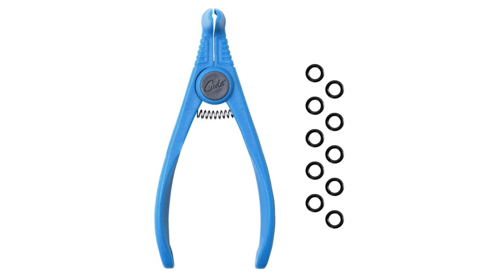 Cuda Wacky Rigging Plier with 10 O-rings, Blue, 5in, 23076