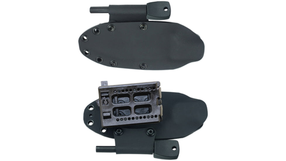 Cudeman 115 Quality Fixed Blade Knife, 9 cm, Bohler N-695 Steel, Black Micarta w/ Red Liners, Kydex Sheath, 115-BK