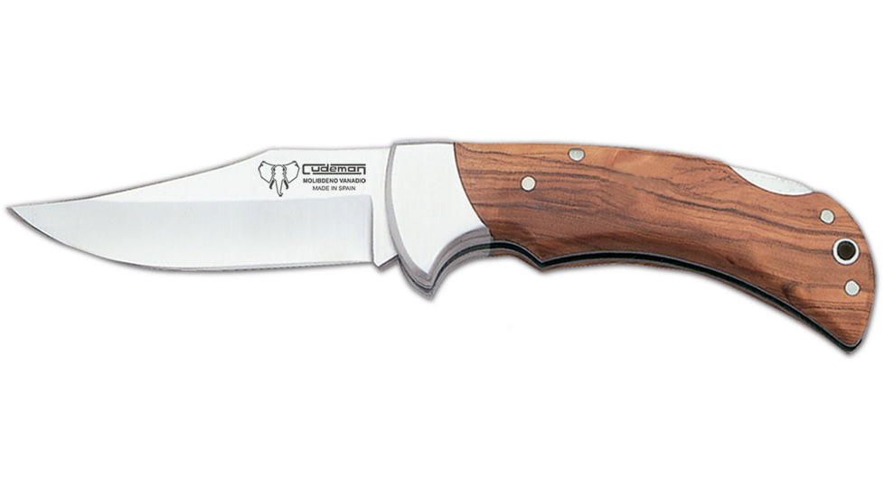 Cudeman 324 Quality Folding Knife, 9.5 cm, Molybdenum Vanadium, Satin Olive Wood, 324-L