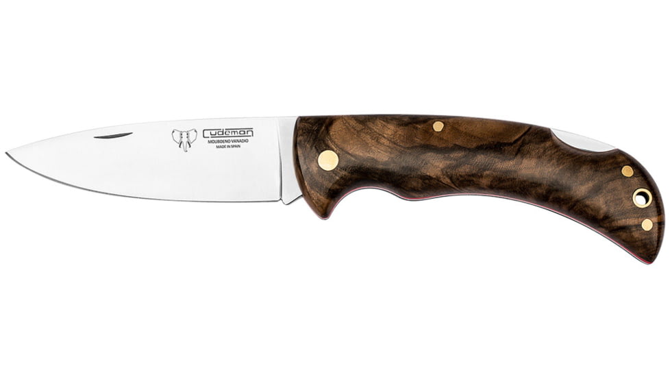 Cudeman 325 Quality Fixed Blade Knife, 9.5 cm, Molybdenum Vanadium, Polished Walnut w/ Red Line, 325-G