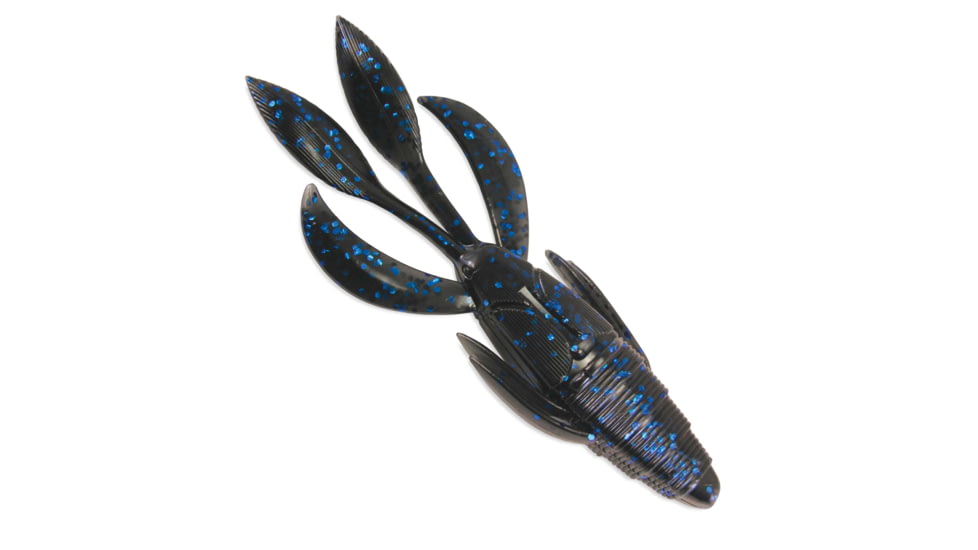 Culprit Flutter Craw, 4in, 6 Pack, Black Blue Flake, IB406-213