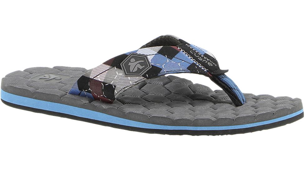 Cushe Flipside Flip Flop - Men's-Charcoal/Blue-Medium-46