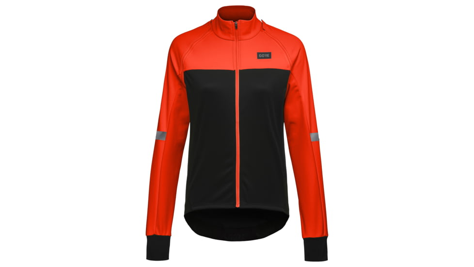 GOREWEAR Phantom Cycling Jacket Womens in Black/Fireball XS 0-2 Slim fit Windproof 33648A2E, 100821-99AY-36