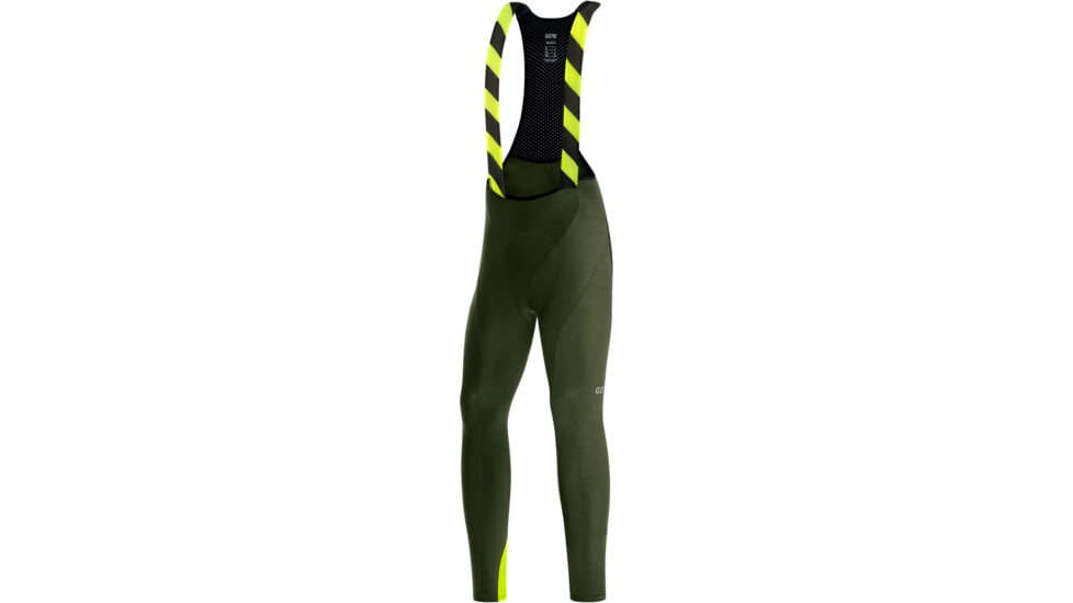 GOREWEAR Mens C3 Thermo Cycling Bib Tights+ in Utility Green/Neon Yellow Medium Form fit 2CFCD47D, 100648-BH08-L