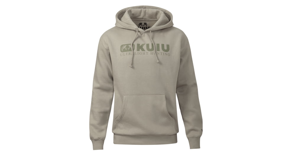 Kuiu Block Logo Hoodie - Men's, Cement, 3XL, Cotton, Adult, Male, 7529490022558