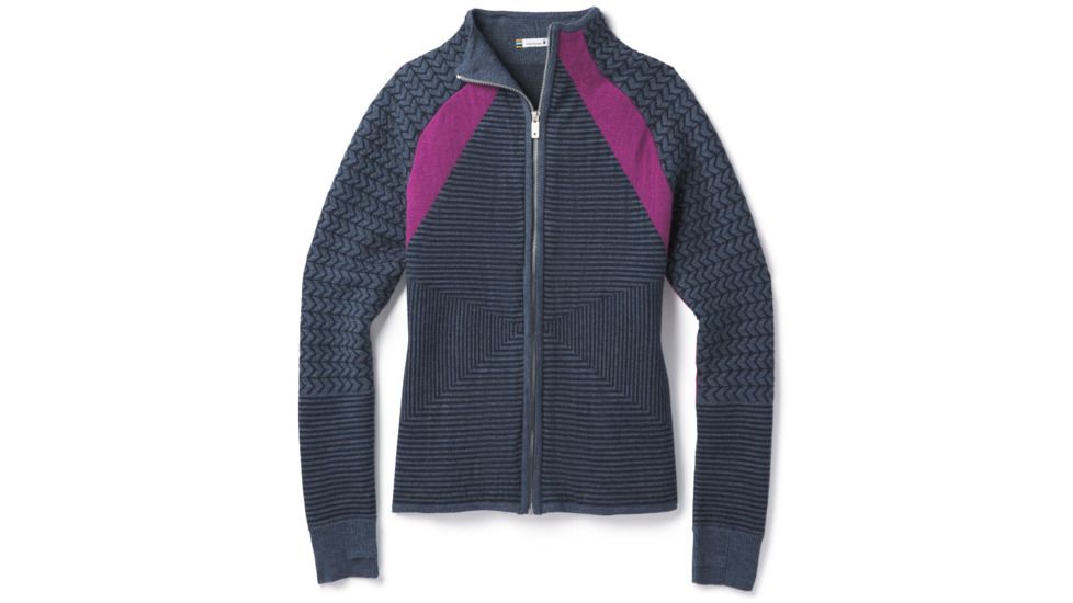 Smartwool Dacono Ski Full Zip Sweater-Women's, Dark Blue Steel Heather, Small, SW000315352-S