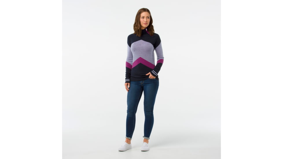 Smartwool Dacono Ski Funnel Neck Sweater-Women's, Deep Navy Heather, Extra Large, SW000328108-XL