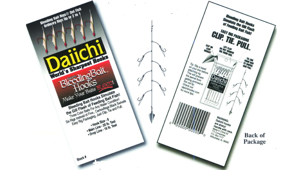 Daiichi Bleeding Sabiki Rig, Red Head/White, Size 8, D03R-W8