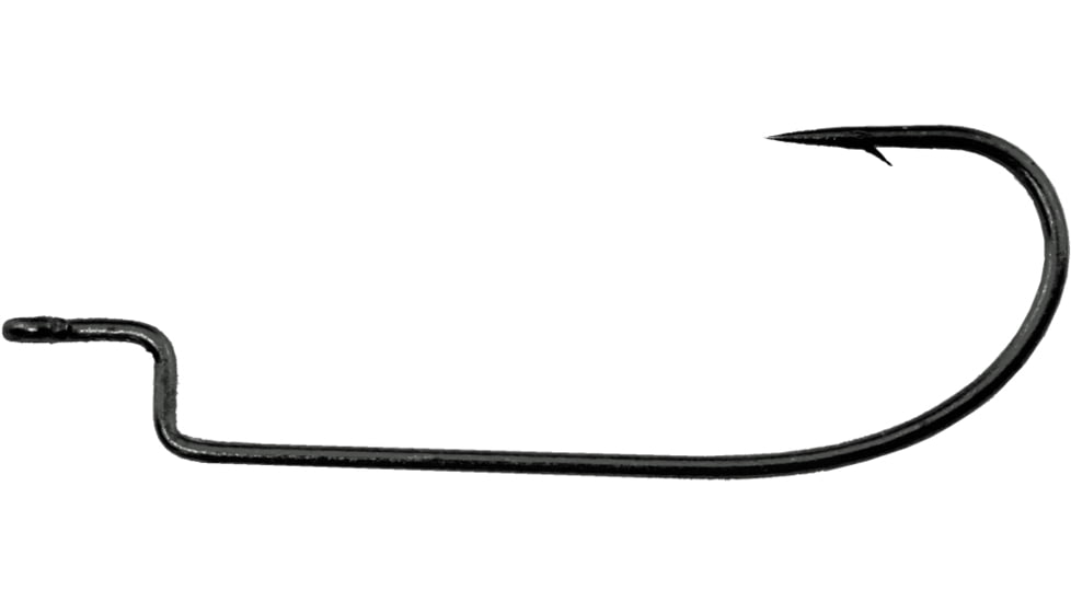 Daiichi Offset Worm Hook, Needle Point, Light Wire Ringed Eye, Black Nickel, Size 3/0, 6 per Pack, D37Z-3/0