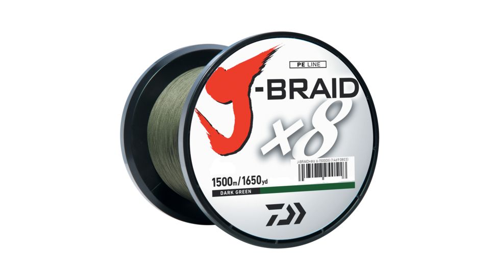 Daiwa J-Braid 15lb DkGreen 1500m JB8U15-1500DG