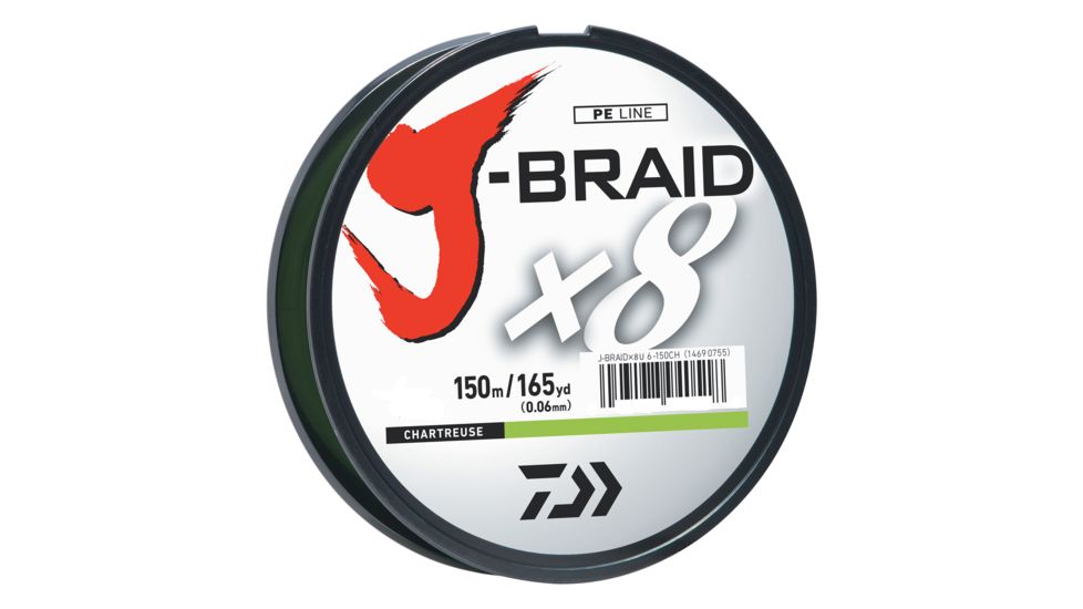 Daiwa J-Braid 65lb Chartreuse 150m JB8U65-150CH