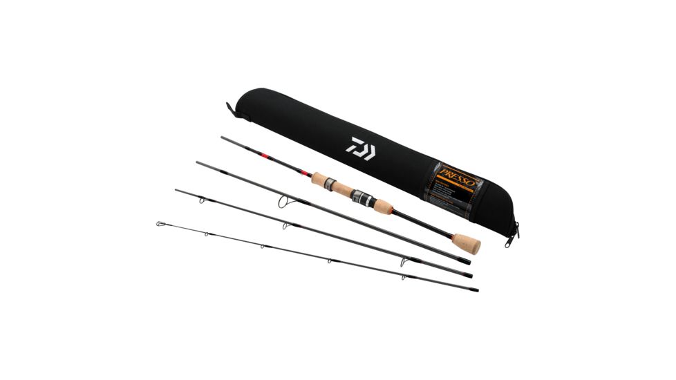 Daiwa Presso Ultra-Light Spinning Rod, 6ft, Ultra Light, Fast, 4 Pieces, PSO604ULFS-TR