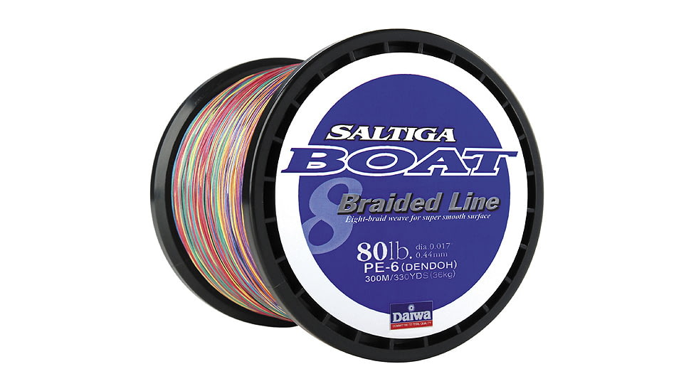 Daiwa Saltiga Boat Braided Line w/Bulk Spool, 55lb, 1800m, Dendoh-Style, Multi-Color, SAB-B55LB