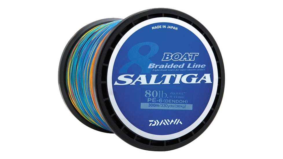 Daiwa Saltiga Boat Braided Line w/Bulk Spool, 10lb, 300m, Multi-Color, SAB-B55LB300M