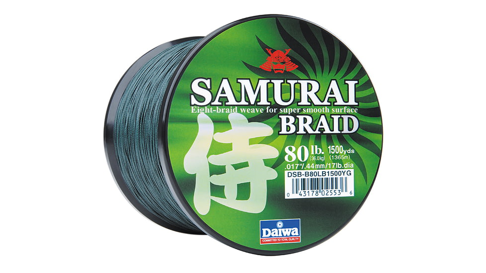 Daiwa Samurai Braid Line w/Filler Spool, 30lb, 300yd, Green, DSB-B30LB300YG