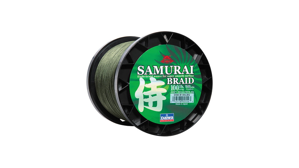 Daiwa Samurai Braid Line w/Filler Spool, 14lb, 150yds, Green, DSB-B70LB150YG