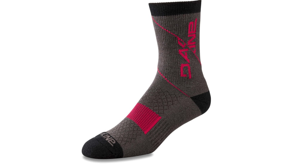 Dakine Berm Crew Sock, Grey/Red, Small/Medium, D.100.5554.081.SM