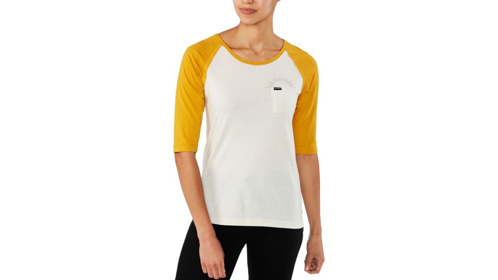 Dakine Rikki 3/4 Baseball Tee - Womens, Mineral Yellow, Extra Large, 10001628-MY-91M-XL