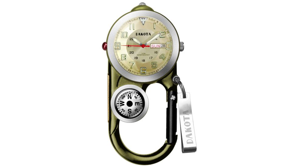 Dakota Watches Angler II Clip Watch, Moss Green 5000062