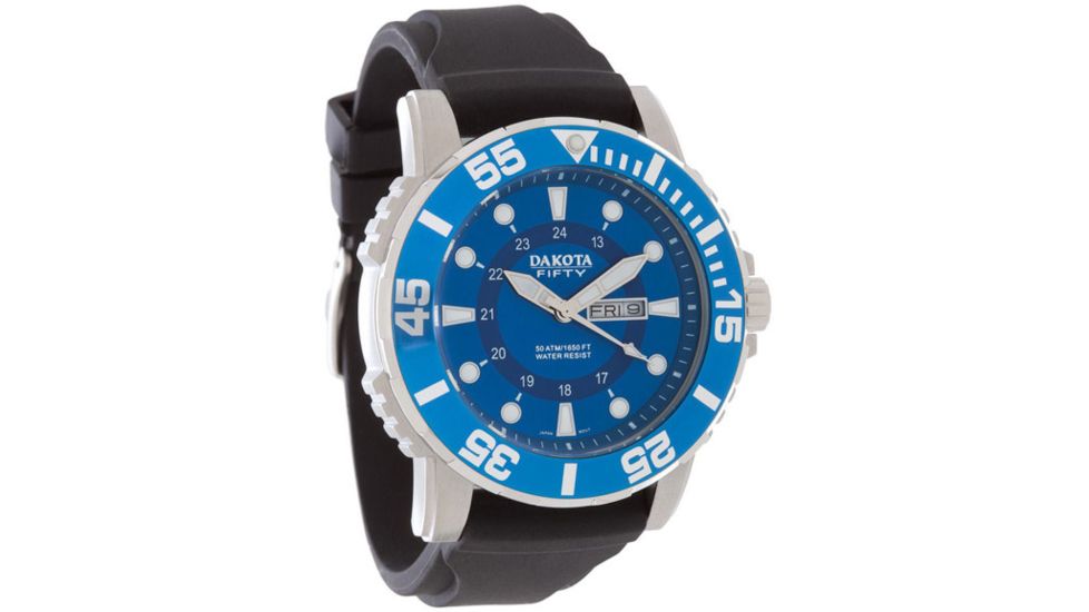 Dakota Watches Dakota Fifty, Blue Dial, Black PU Band 5745-5
