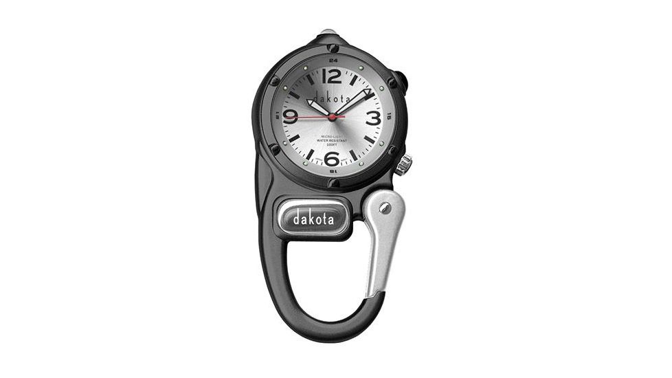 Dakota Watches Dakota Mini Clip Microlight Watch, Black/Silver, Black/Silver, 5 Year Limited Warranty, DAK-86125