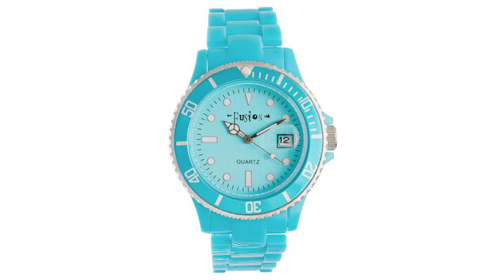 Dakota Watches Fusion Color Link, Aqua Dial &amp; Plastic Link Band 3036-2