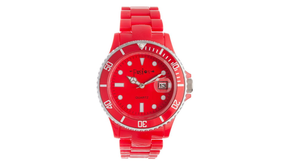 Dakota Watches Fusion Color Link, Red Dial &amp; Plastic Link Band 3040-8