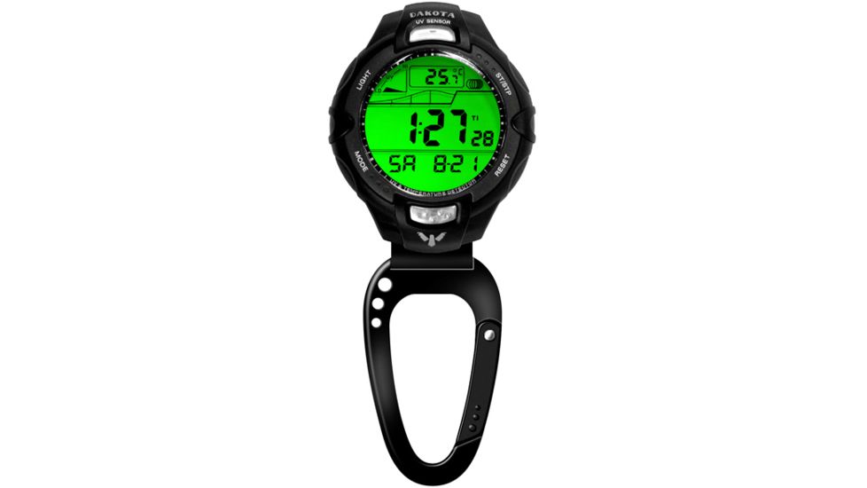 Dakota Watches UV/Temp Sensor Clip, Black Bezel, Carabineer Clip 7544-8