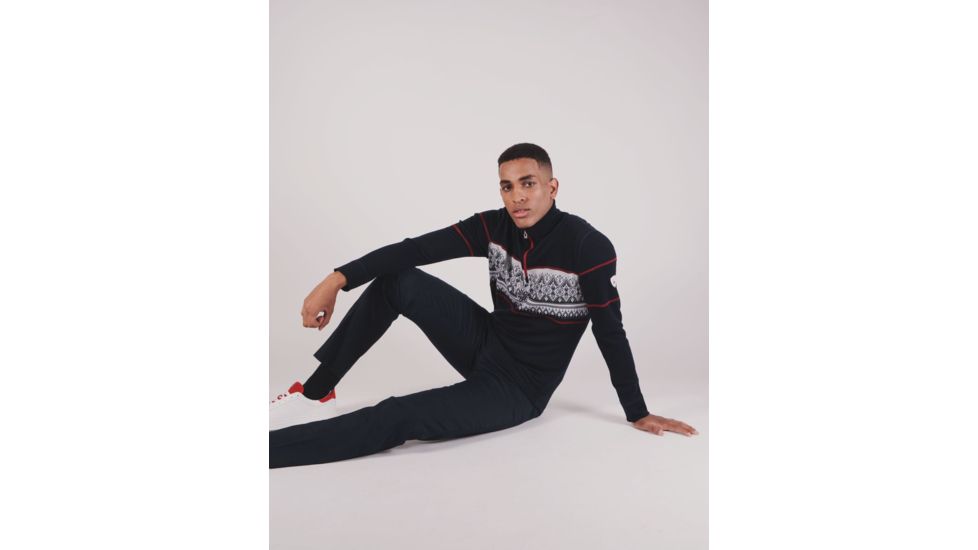 Dale of Norway Rondane Sweater - Mens, Navy/White/Rasberry, Large, 92691-C-L