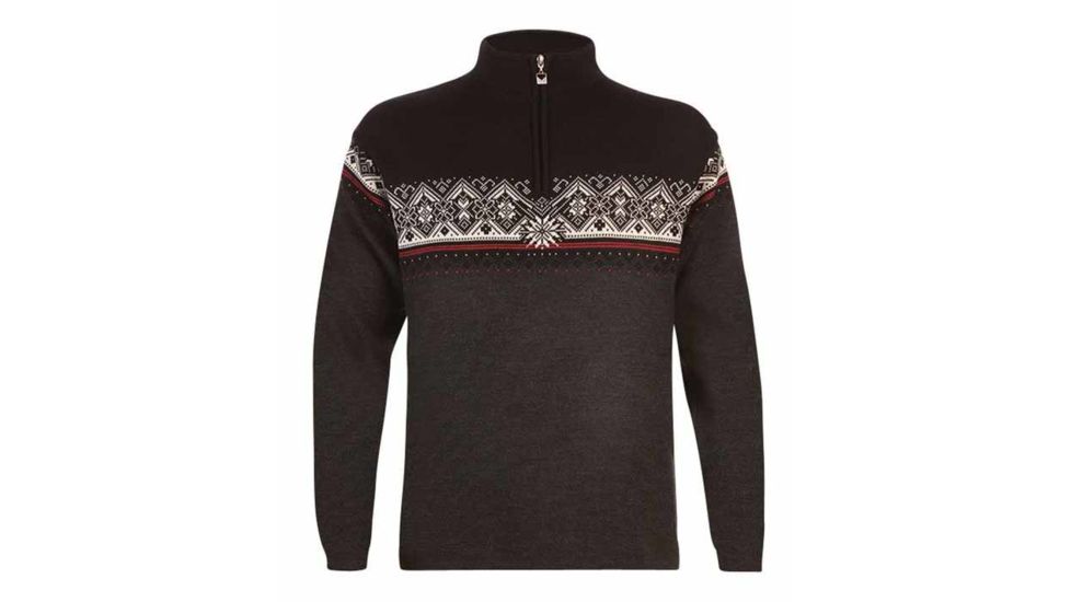 Dale of Norway St. Moritz Sweater - Mens, Dark Charcoal/Raspberry/Black/Off White, Large, 91391-E-L