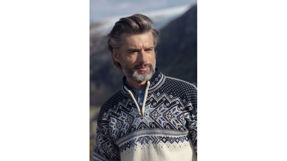 Dale of Norway Vail Sweater, Off White/Smoke/Midnight Navy/Navy/Blue Shadow, Extra Large, 90331-A-XL
