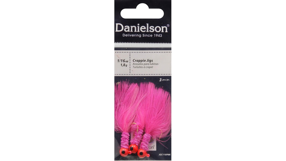 Danielson Crappie Jig 1/8oz Pink, JGC18PNK