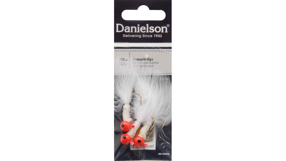 Danielson Crappie Jig 1/8oz Red/White, JGC18RWW