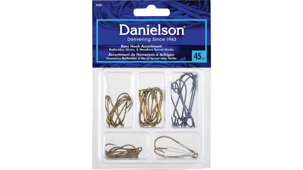 Danielson Hook Assortment, Bass, 45 Piece, HAB