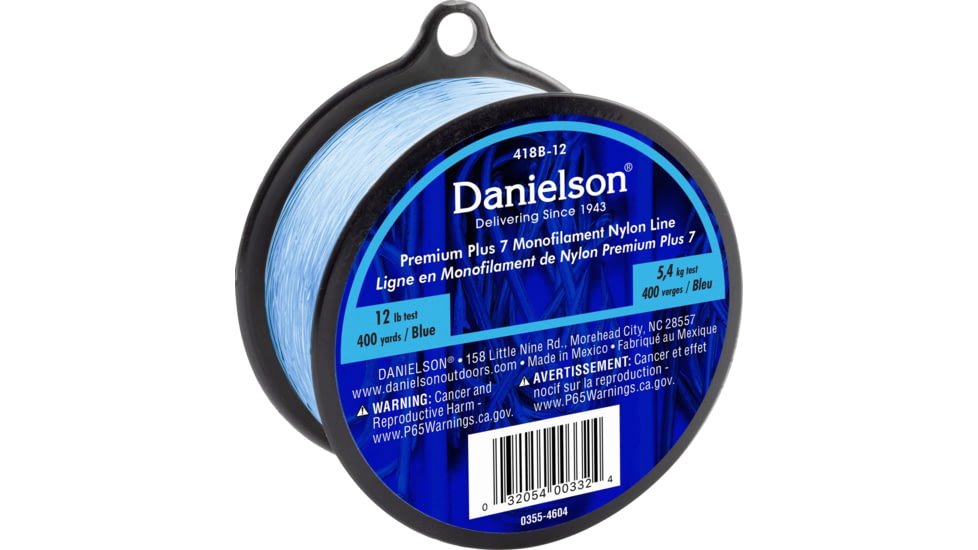 Danielson Plus 7 Mono Nylon Line 12 lb, Blue, 418B-12