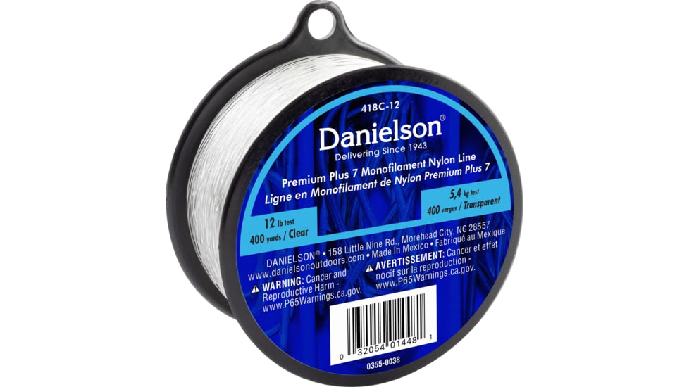 Danielson Plus 7 Mono Nylon Line 12 lb, Clear, 418C-12