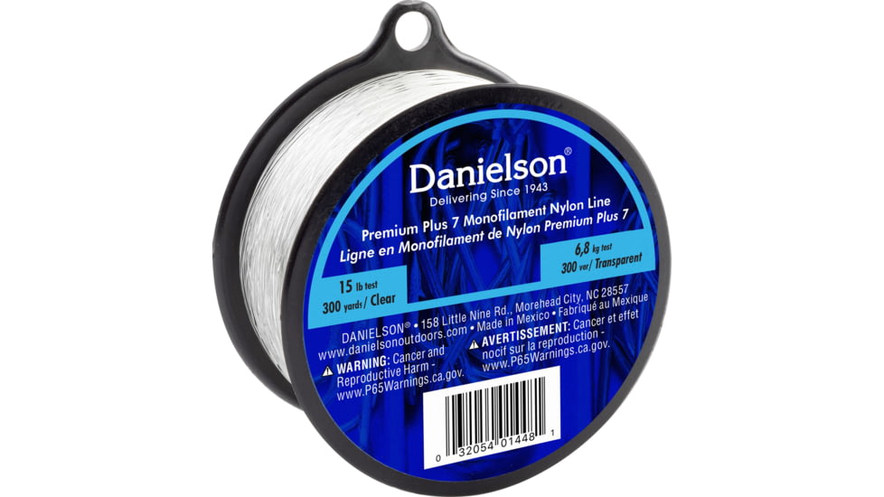 Danielson Plus 7 Mono Nylon Line 15 lb, Clear, 418C-15