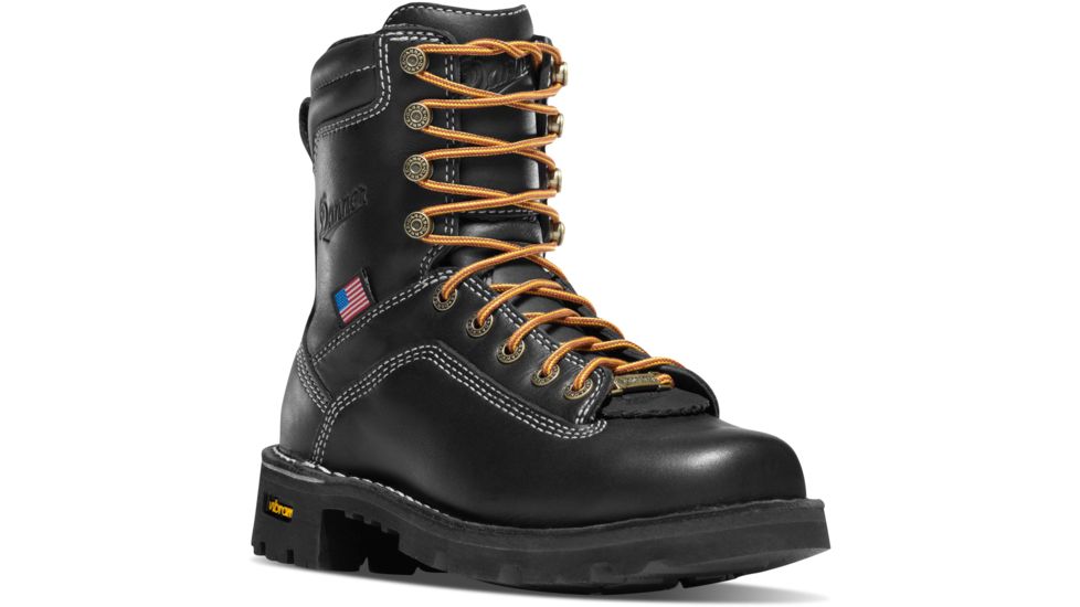 Danner Womens Quarry USA 7in Alloy Toe Boots, Black, 5M, 17325-5M