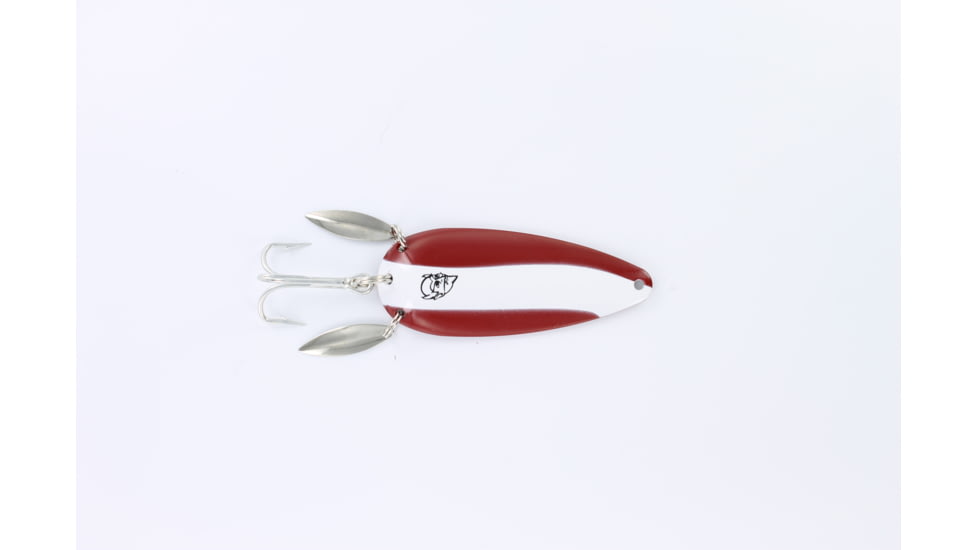 Dardevle Dardevlet Klicker Spoon, 2 7/8in, 3/4oz, Red/White Stripe, Nickel Back, 2716