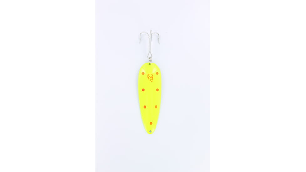 Dardevle Dardevlet Spoon, 3 5/8in, 1oz, Chartreuse/Red Dots Nickel Back, 00-28