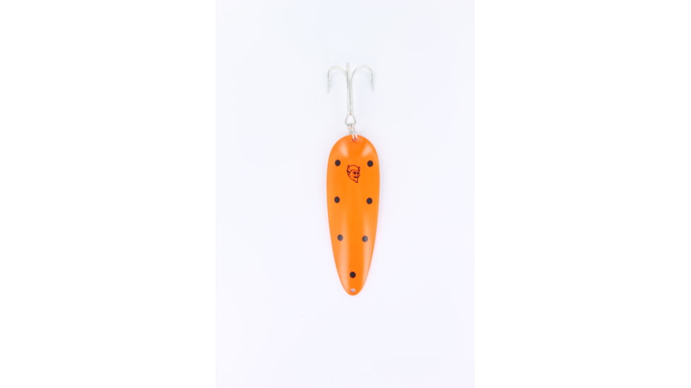 Dardevle Dardevlet Spoon, 3 5/8in, 1oz, Fluorescent Orange/Black Dots Nickel Back, 50