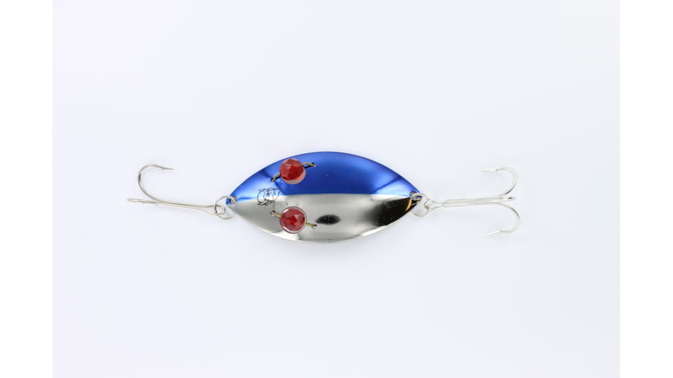 Dardevle Red Eye Wiggler Spoon 3in, 1oz, Half Nickel/Half Blue Nickel Back, 8825