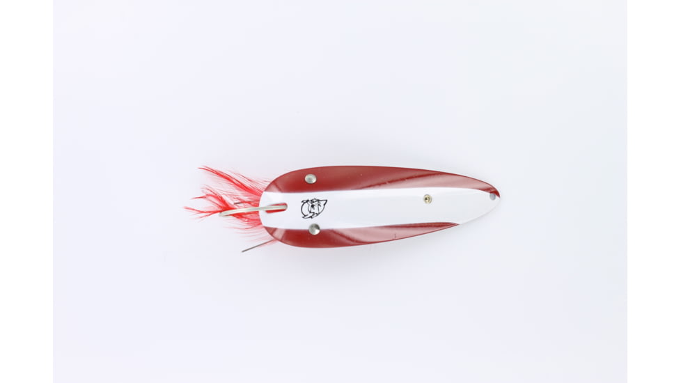 Dardevle Weedless Dardevle Spoon, Red/White Stripe, Nickel Back, 3 5/8in, 1oz, 516