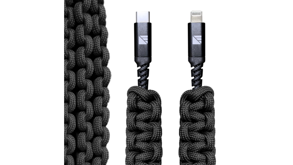 Dark Energy Lightning to C Paracord Cable, Black, IND-LCC03BKBK