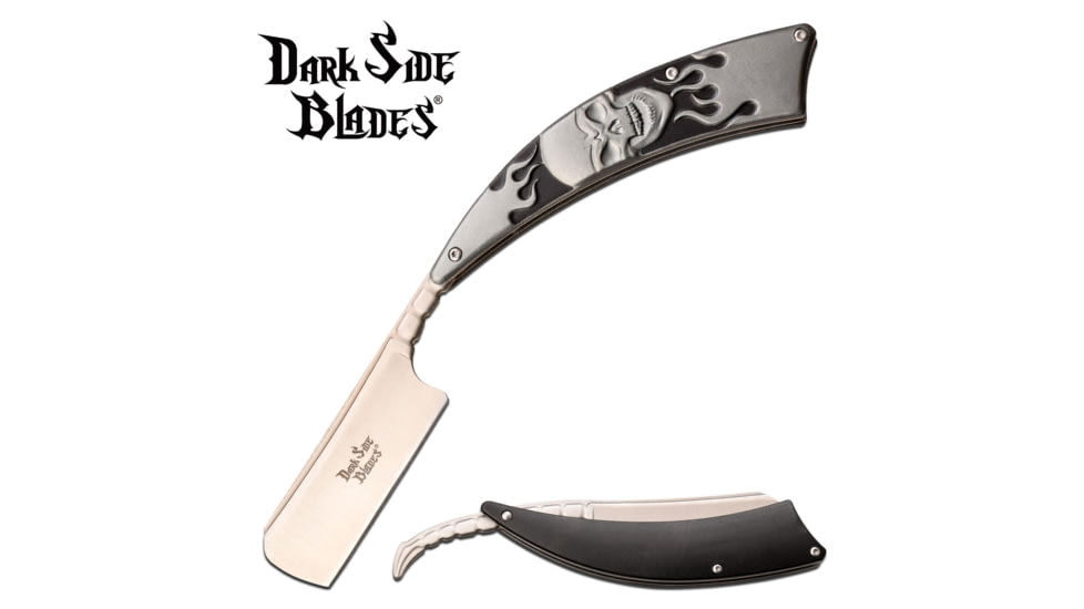 Dark Side Blades Razor, 3.75 in, 3Cr13 Stainless Steel Stainless Steel, Razor, Black/Gray, DS-082GY