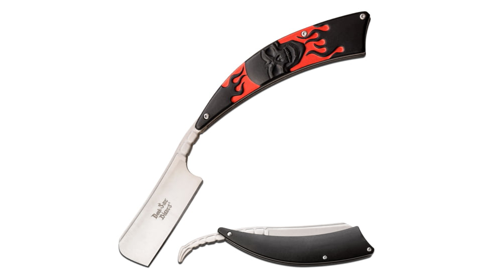 Dark Side Blades Razor, 3.75 in, 3Cr13 Stainless Steel Stainless Steel, Razor, Black/Red, DS-082RD