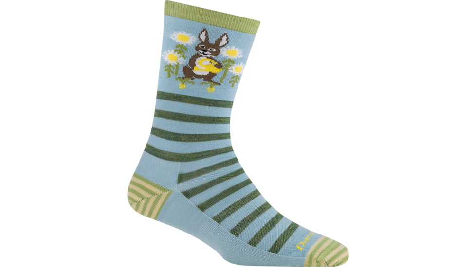 Darn Tough Animal Haus Crew Lightweight Socks - Womens, Bunny Blue, Medium, 6037-N-9111-04