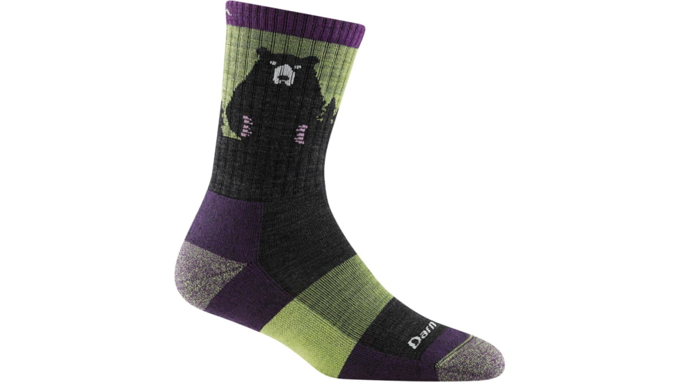 Darn Tough Bear Town Micro Crew Lightweight Hiking Sock - Womens, Lime, Large, 1970-LIME-L-DARN