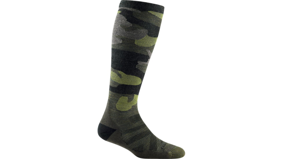 Darn Tough Camo OTC Midweight Sock with Cushion w/ Graduated Light Compression, Female, Forest, Large, 8010-FOREST-L-DARN