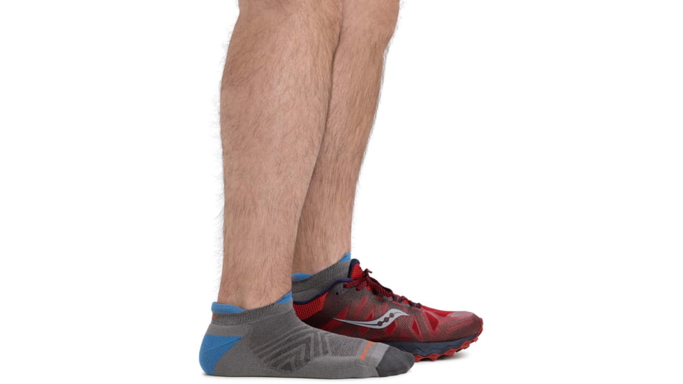 Darn Tough Coolmax Run No Show Tab Ultra-Lightweight Cushion Running Sock - Mens, Gray, Extra Large, 1054-GRAY-XL-DARN